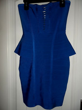 Beautiful Marciano by Guess size 2 cobalt blue strapless bodycon peplum dress