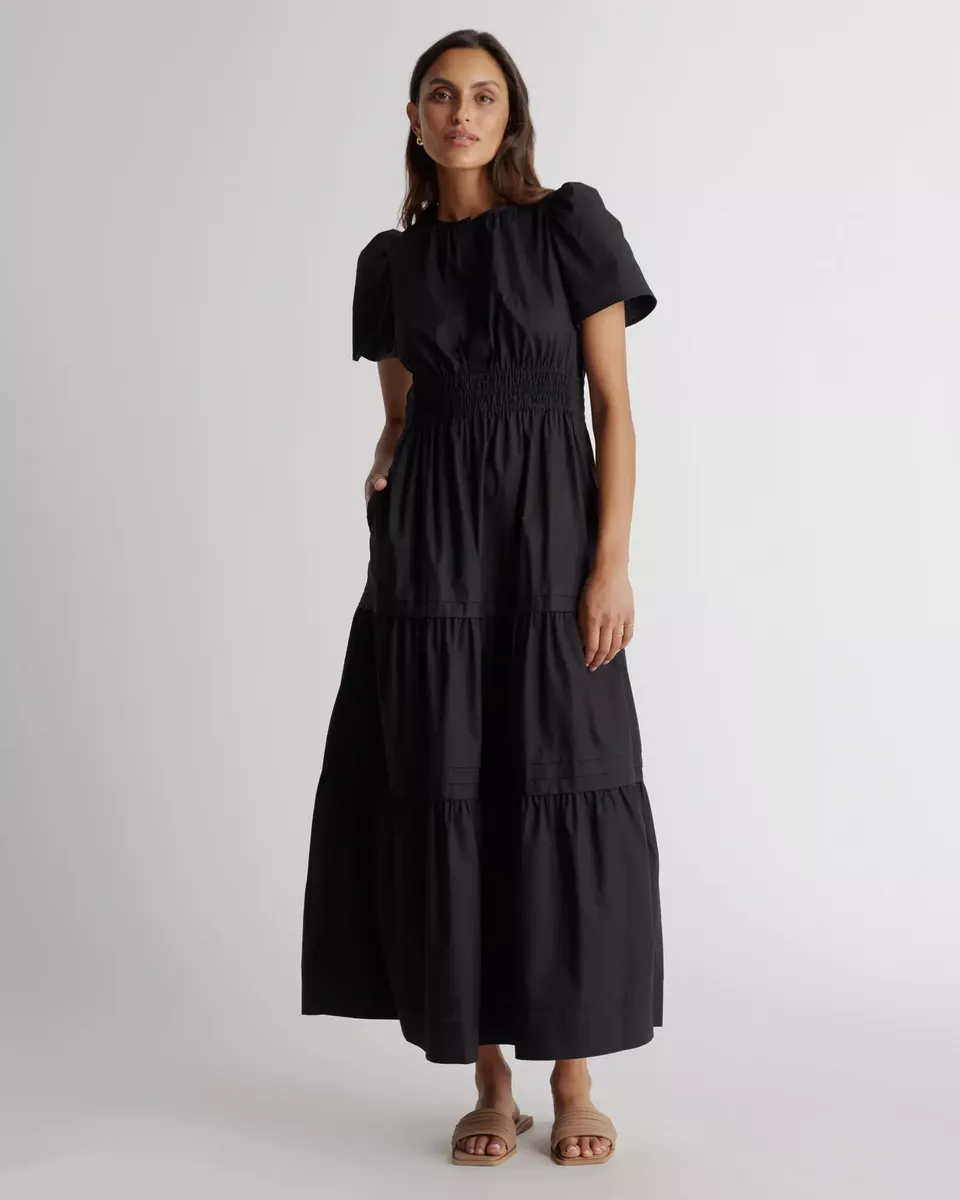 Cotton maxi dress with pockets cheap