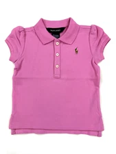 Polo Ralph Lauren Baby Girl's Short Sleeve Solid Polo Shirt with Pony - Pink