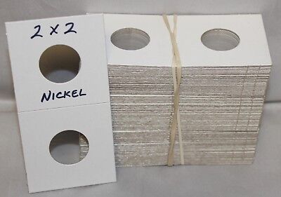 100 X Quarter//Nickel 25mm 2x2 Cardboard Mylar Coin Holder Flip US 5/&25 cent