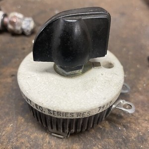 Vintage Ohmite Rheostat Model J Series Vitreous Enameled with bakelite knob