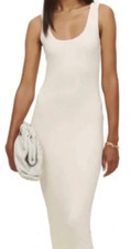 Reformation Nero Open Back Body Con Ivory Knit Midi Dress Size Large