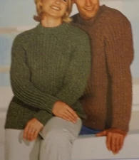 Stylecraft Knitting Pattern 4548 Ribbed Unisex Raglan Sweaters 30-52"