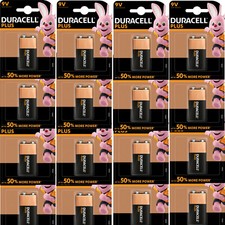 Image of 40 Duracell Plus 9V Battery MN1604 6LR61 PP3