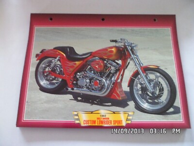 MOTORRADKARTE 1992 HARLEY DAVIDSON CUSTOM LOWRIDER SPORT