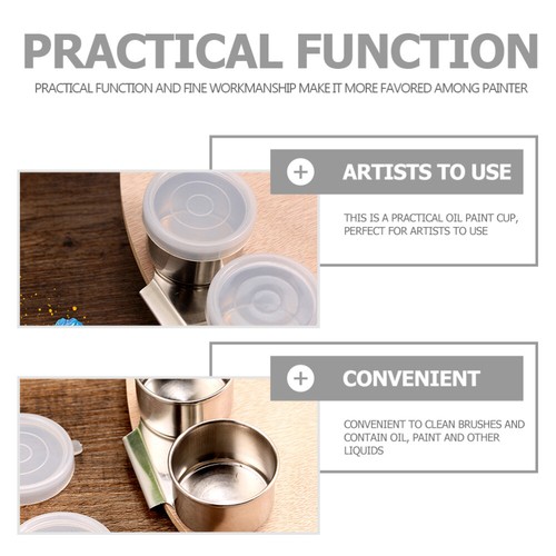 2 Pcs Paint Containers Lids Pallet Cups Stainless Steel - Picture 2 of 12