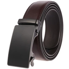 Fashion Men's Cowskin Leather Belt Black Automatic Buckle Waist Strap Gift Jeans