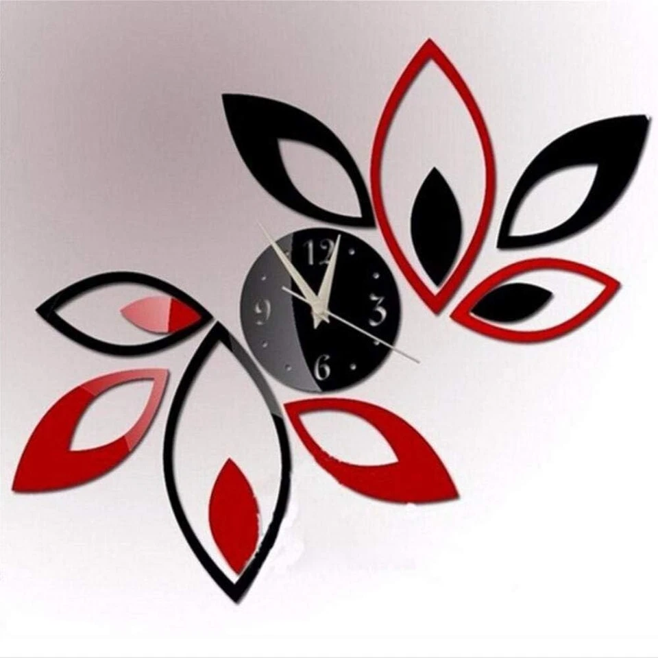 Modern Large Acrylic Sticker Quartz Wall Clock 3D Decorative Living Room Watch - Image 3 of 4