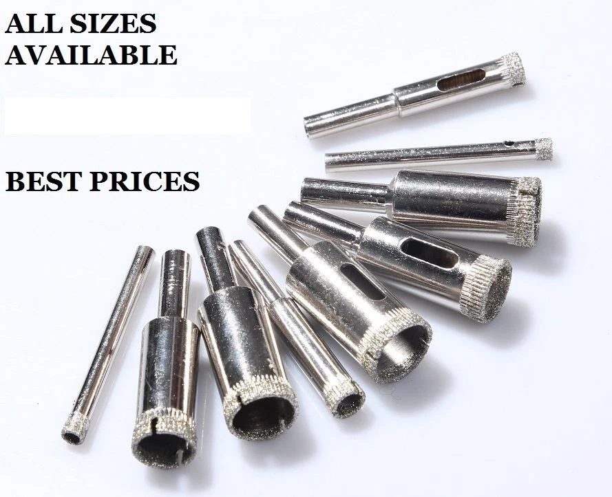 Broca de sierra de diamante para azulejos de vidrio 3/8 3/4 1/2 1 2 3 4 5 6 7 8 pulgadas todos los tamaños Foto 2 de 4