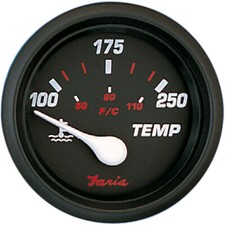 FARIA PROFESSIONAL RED 2" WATER TEMP GAUGE 100 TO 250F 