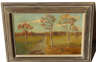 ROBERT HENRY LOGAN Important American Impressionist Autumn Trees by a Road oil