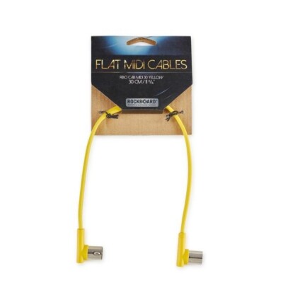 Rockboard Flat MIDI Cable - 30 cm (11 13/16''), Yellow,  Angled Plugs