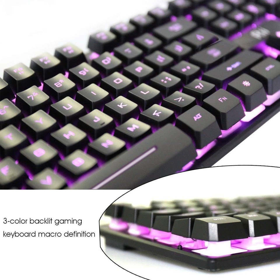 Large Print Backlit Keyboard 104 Keys Wired USB Computer Keyboard | eBay