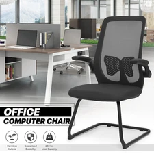 Sled Base Guest Computer PC Chair Office Recption Mesh High Back Seat w/Armrest