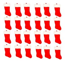Classic Red Plush Christmas Stockings 19 inches 7.5 wide 24 Pack Soft Felt