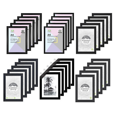 [5er Set] A4 Zertifikat schwarz Bilderrahmen Poster Moderner Druck Bilderrahmen