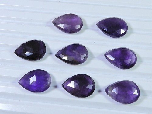 Lot De 8 Diamants Bruts Naturels Briolette Violet/rose - 1.00-1.30 Ct Total, Qualité I3, Afrique Du Sud