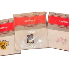 New Vintage Beachwood LTD Bee Bear Dove Sew-on Patch Appliqués 1”