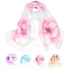 Floral print chiffon fashion scarf