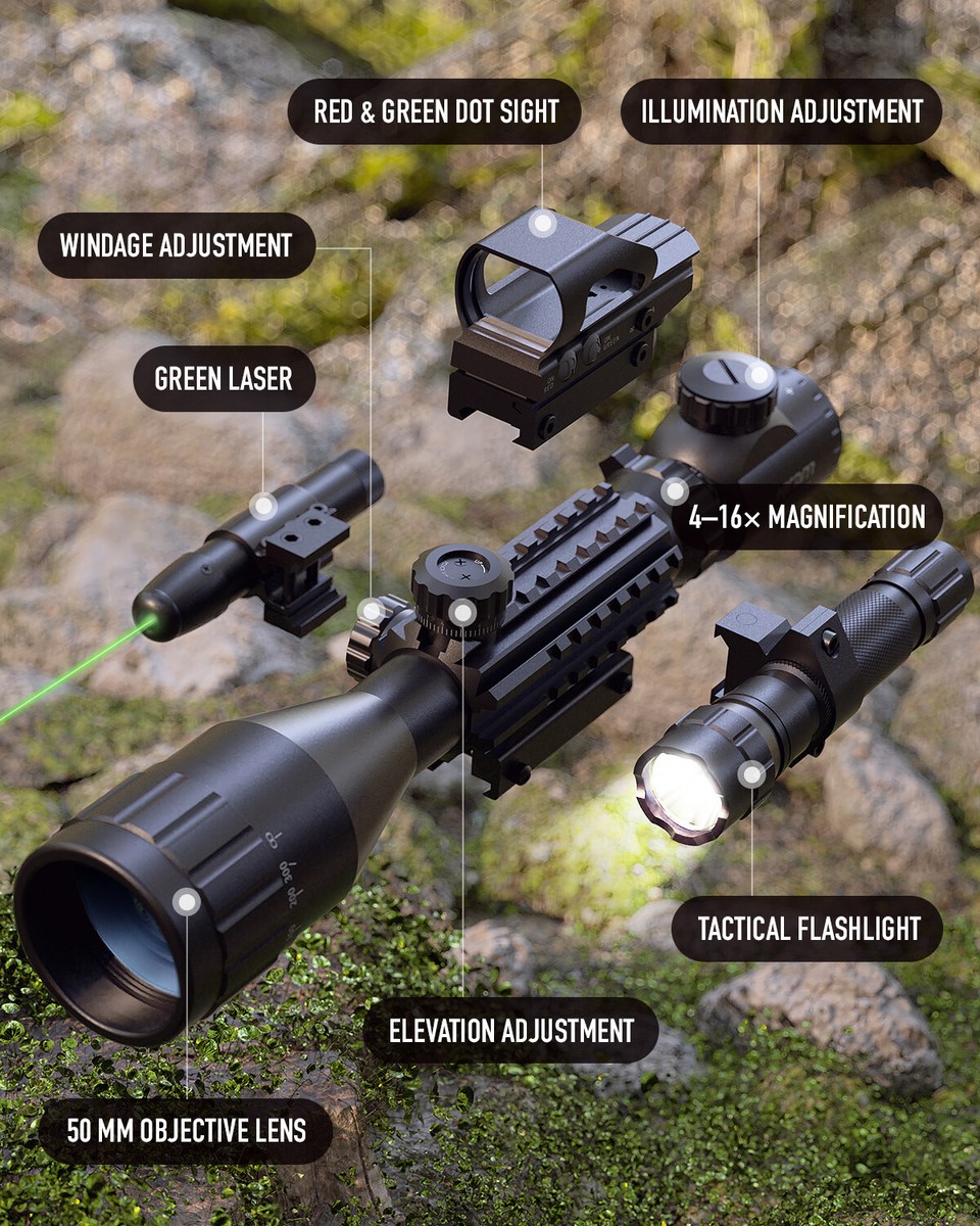 Barra 400e Electric Full Auto Bb Gun 4-16x50EG Rifle Scope With ...