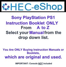 PlayStation One - PS1 - Instruction Manual/Booklet ONLY - Choose From List A - Z