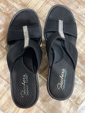 skechers women's rumblers 2 strap slide wedge sandal