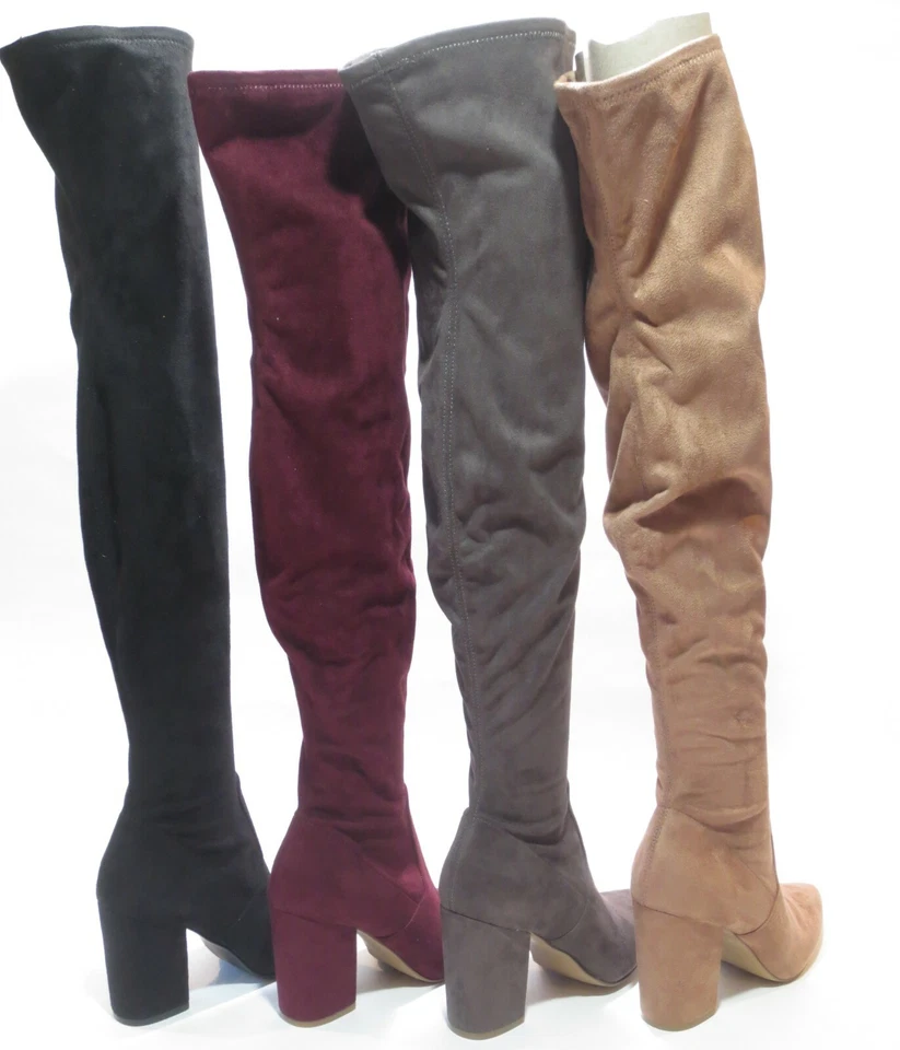 Steve Madden Rational Botas Tacón Alto Sobre la Rodilla Tostado/Borgoña/Negro/Gris Foto 4 de 4