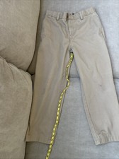 Lands End Youth Size 18 Tan Uniform Khaki Pants Some Discoloration Around Knees