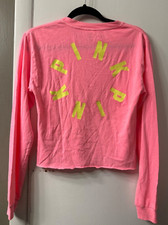 Victoria's Secret PINK Long Sleeve Cropped Top Pink XS Nwt