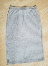 Women size Medium ribbed gray midi straight pencil casual knee length skirt