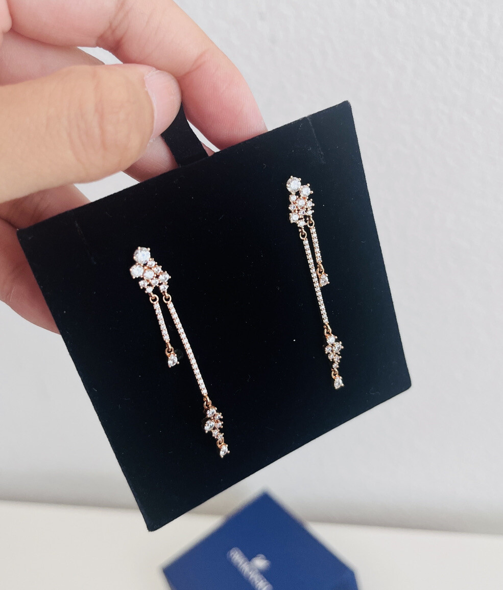 New Swarovski PENELOPE CRUZ MOONSUN DROP PIERCED Earrings ROSE