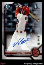 2022 Bowman Chrome Draft Refractors Victor Scott II 1st ROOKIE AUTO 253/499
