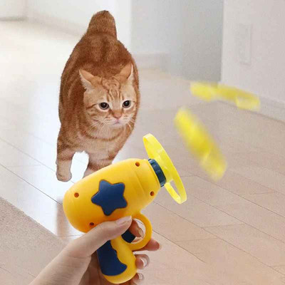 Cat Toy Funny Interactive Toys Flying Child Disc Pet Kitten Teaser Abs Launcher