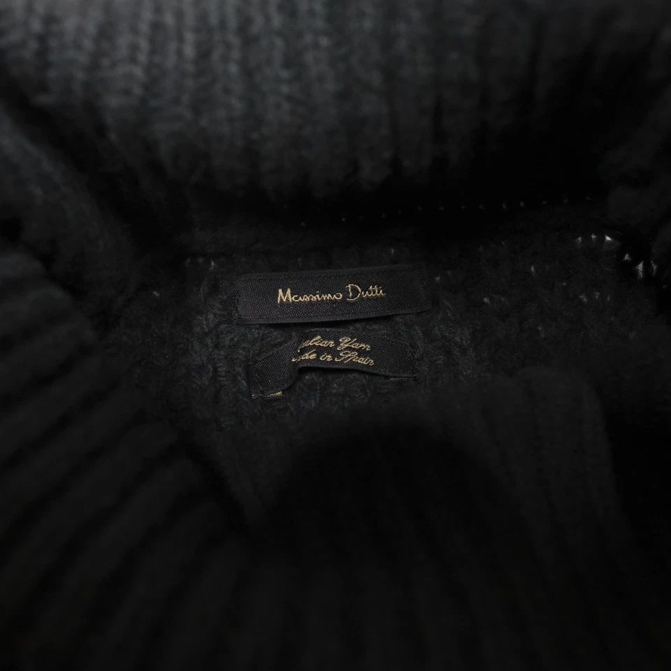 Suéter Massimo Dutti Hombre M Tejido con Cable Lana Pescador Hecho en España Verde Foto 3 de 4