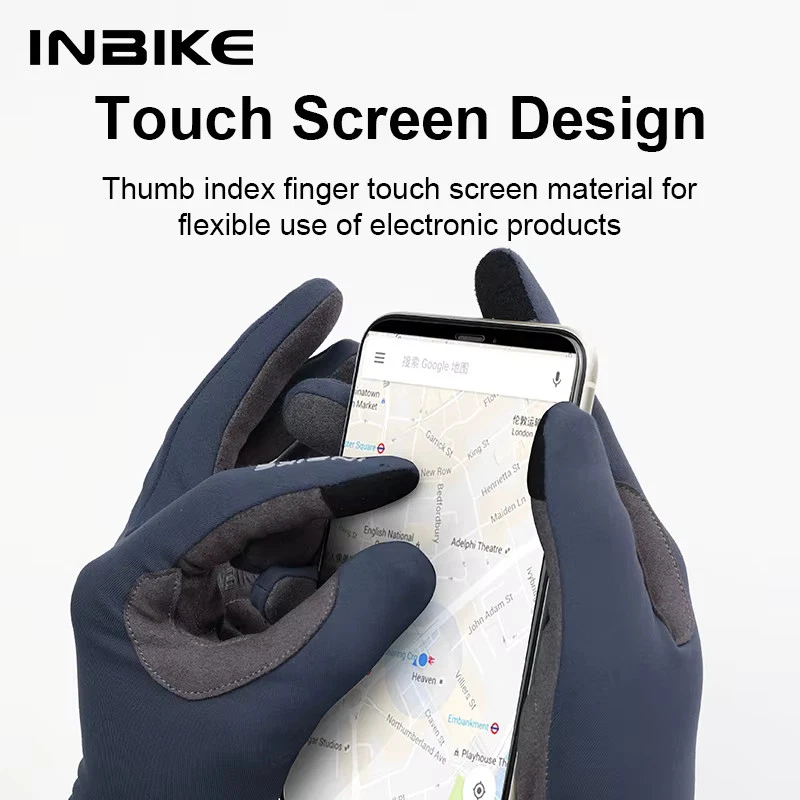 Guantes de Ciclismo INBIKE Gel Acolchados para Hombres Otoño Invierno Polar Bicicleta de Carretera Guantes Foto 2 de 4
