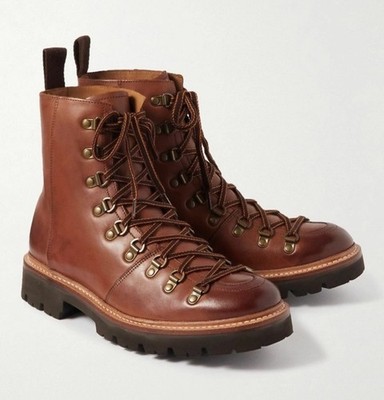 Grenson Brady Leather Hiker Boots Men s UK 8.5G/US  10-11 Wide Goodyear Welted