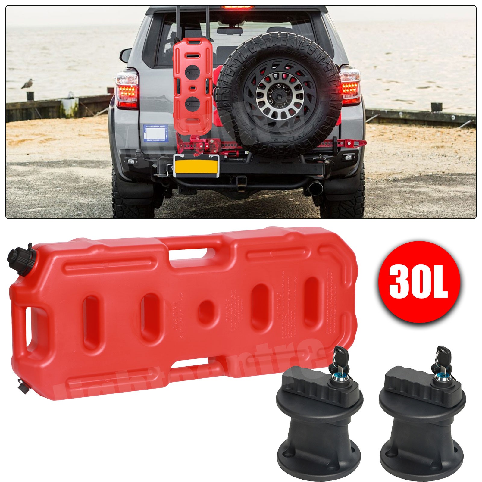 30L 8 Gallon Fuel Pack Gas Container Fuel Can Lock Fit for Jeep UTV Polaris RZR