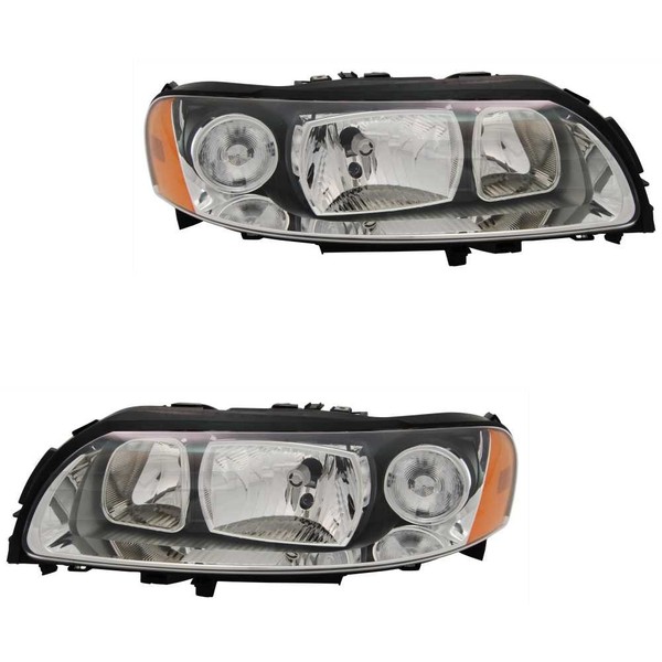 Scheinwerfer Set Links & Rechts Schwarz H7/H9 FüR Volvo V70 II SW P80_ S60 I 384-image
