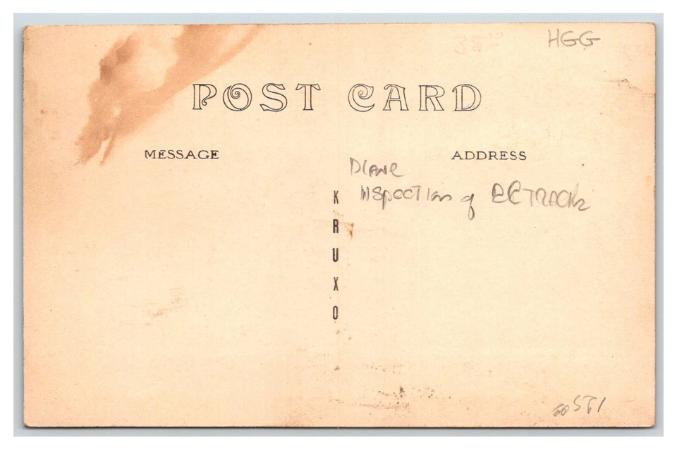 Bates Biplane & ROCK ISLAND RAILROAD DEPOT ~ Silvis Illinois RPPC ~ Early flight - Image 2 of 2