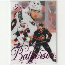 Drake Batherson 2025-26 UD Flair Hockey Backcheck Purple Parallel Card /199