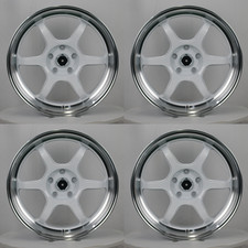 19x8.5 Rg-d2 Advan Style White Wheels 5x114.3 Et35 Cb73.1 Set Of 4 New