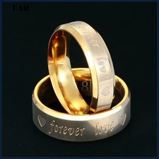 2025 Engraved Forever Love Couple Rings Stainless Steel Engagement Wedding Ring