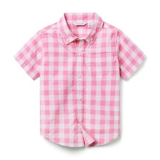 Janie and Jack Kids' Boys Gingham Top - Pink