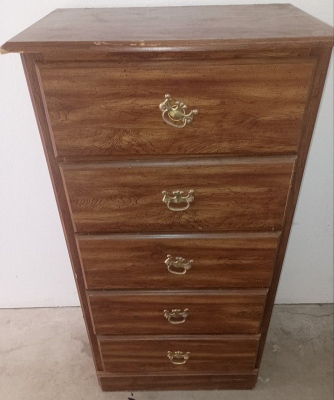 Vintage High 5 drawer Dresser
