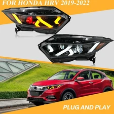Full Red Devil Eye LED Headlights For Honda HRV 2019-2022 Front Lamps Sequential