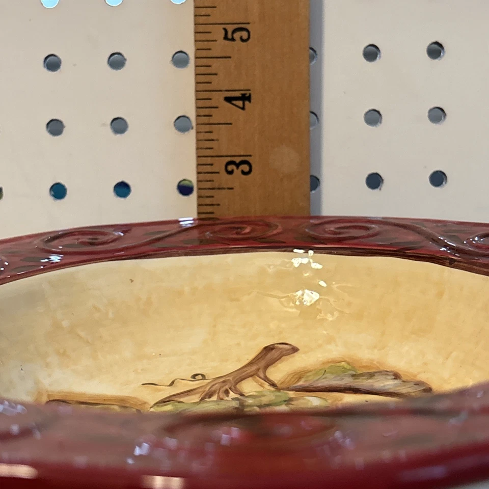 "Cuenco de pasta internacional certificado por Kate McRostie uvas toscanas 9,25"" X 2"" rojo" Foto 3 de 4