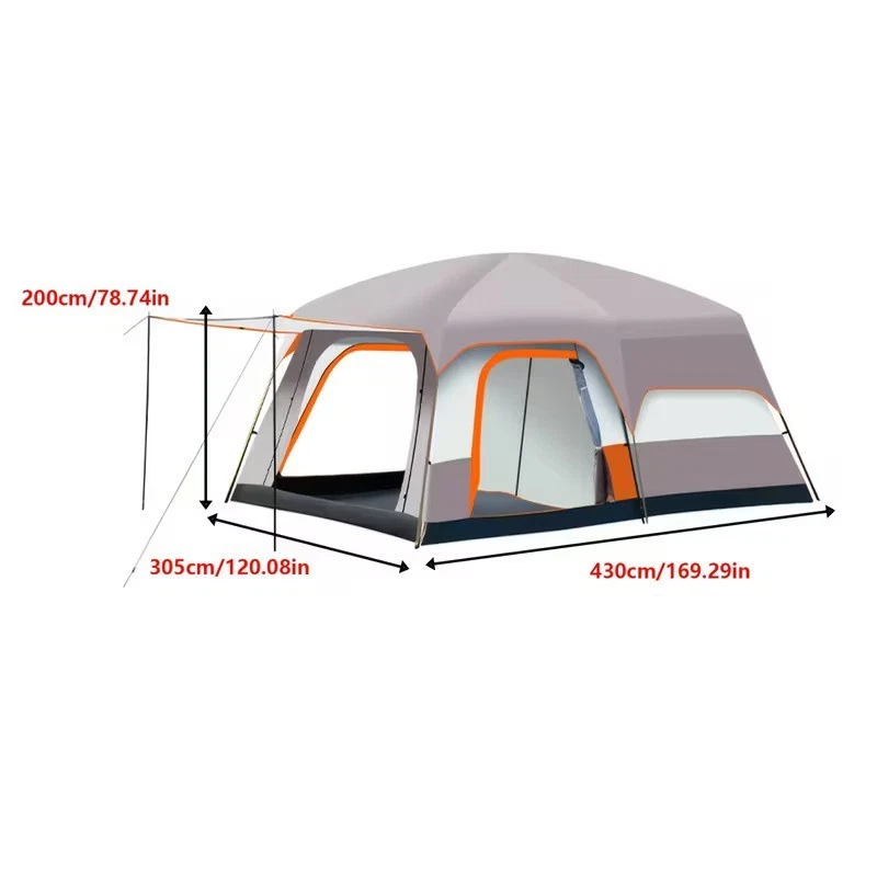 Large Family Camping Tent | 8–12 Person Outdoor Shelter | 430×305×200cm