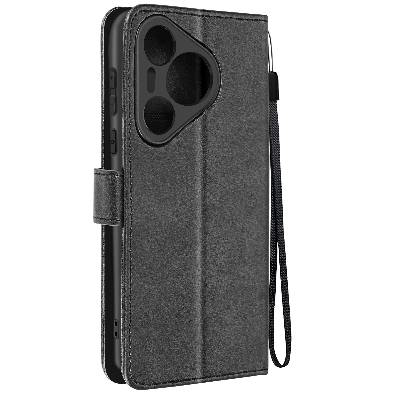 Coque antichoc Huawei Pura 70 portefeuille noire pour eviter les chutes