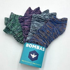 BOMBAS Women's Camouflag Cushion Ankle Socks 4 Color Mix Size Med 8-10.5