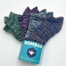 BOMBAS Women's Camouflag Cushion Ankle Socks 4 Color Mix Size Med 8-10.5